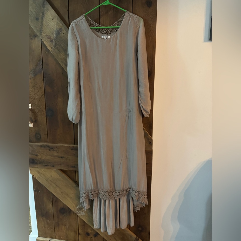 Chic Long Sleeve Gray Dress